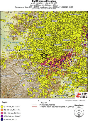regional historical seismicity