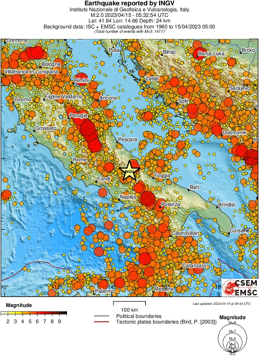 regional magnitude historical seismicity
