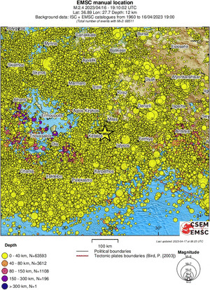 regional historical seismicity