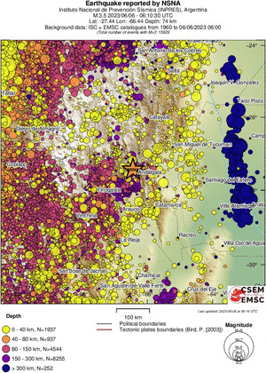 regional historical seismicity