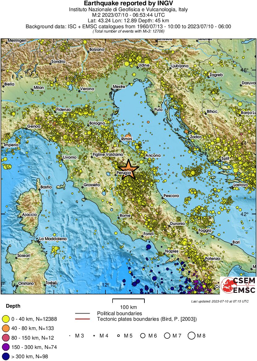regional historical seismicity