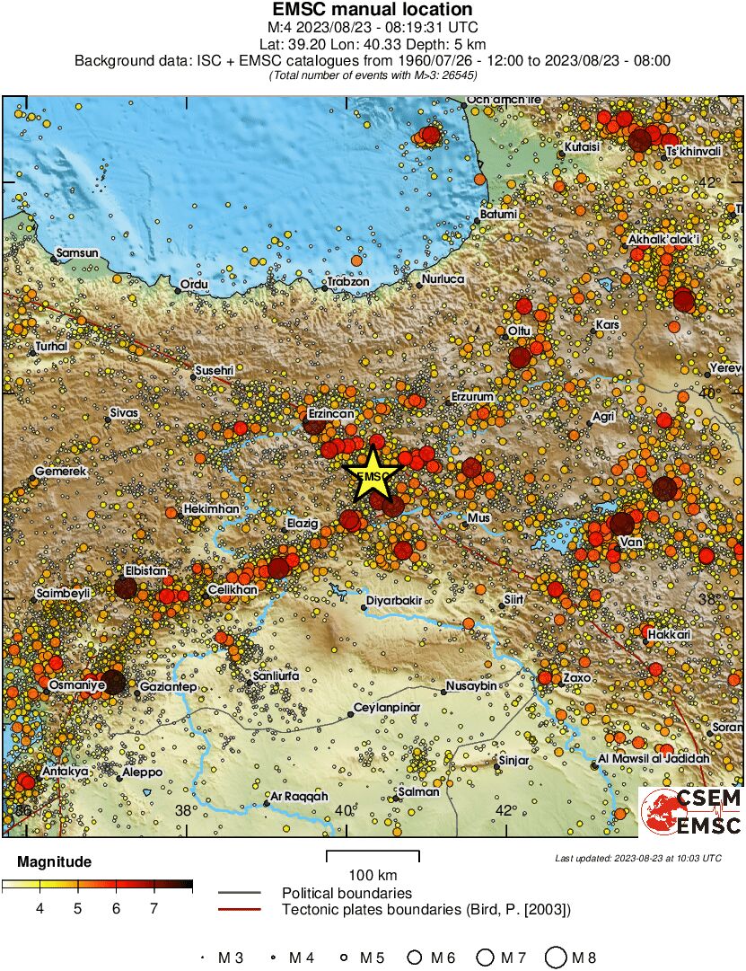 regional magnitude historical seismicity