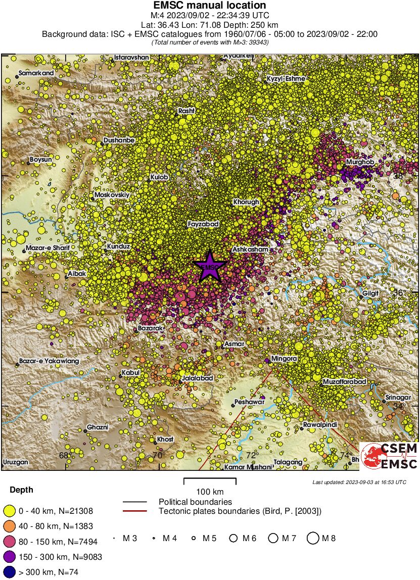 regional historical seismicity