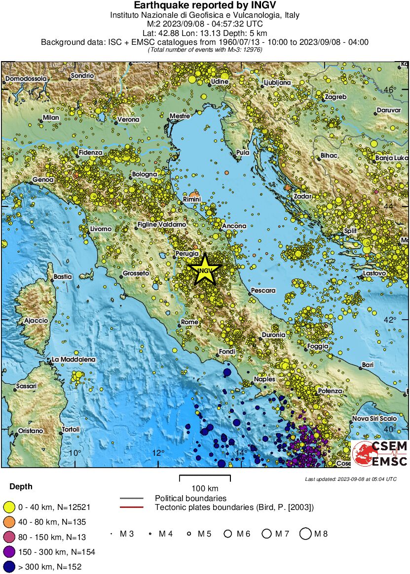 regional historical seismicity