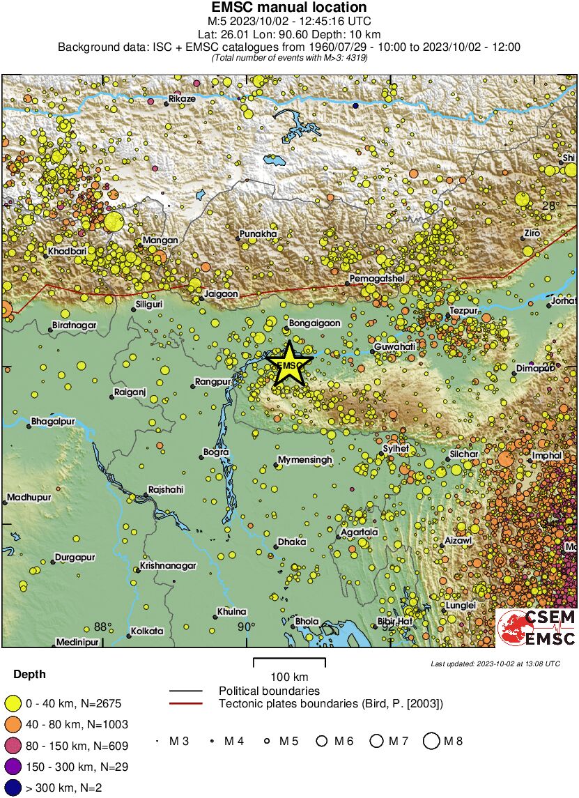 regional historical seismicity
