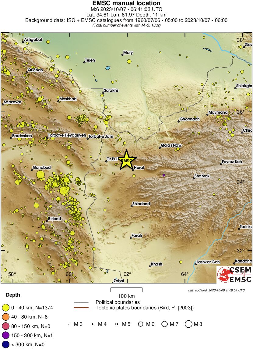 regional historical seismicity