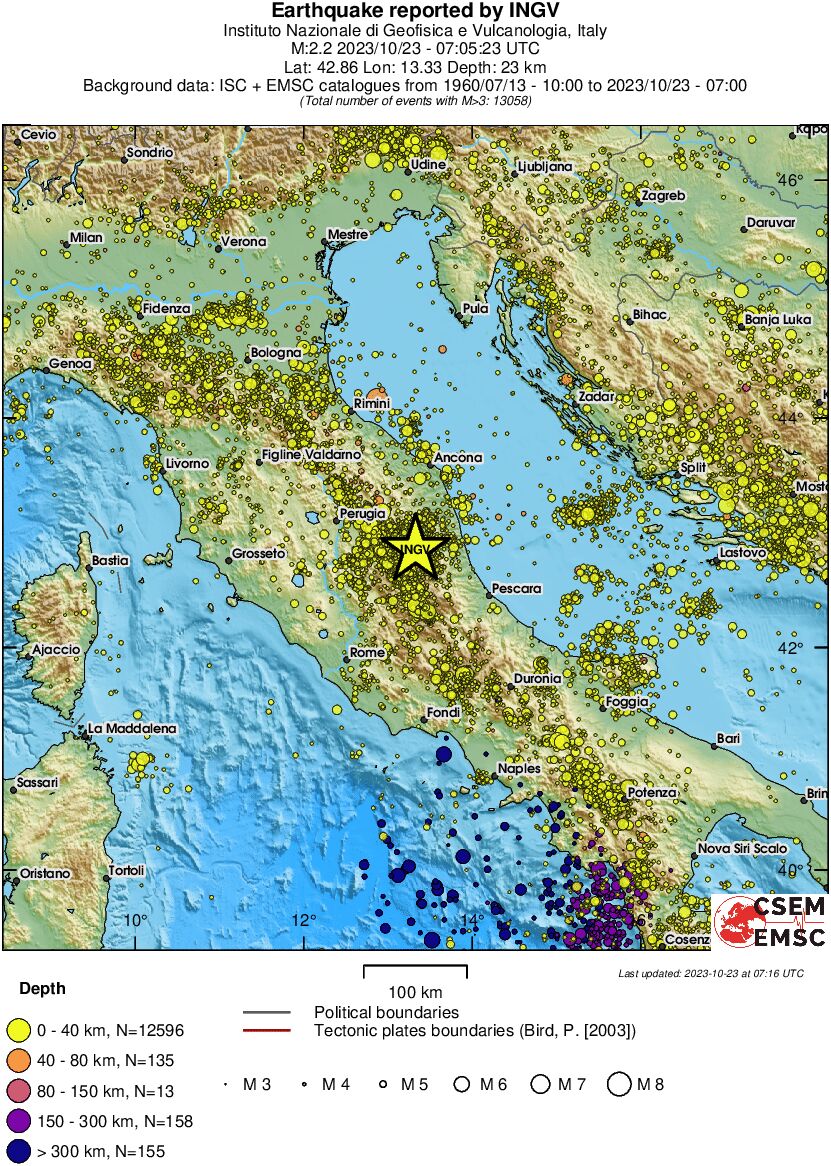 regional historical seismicity