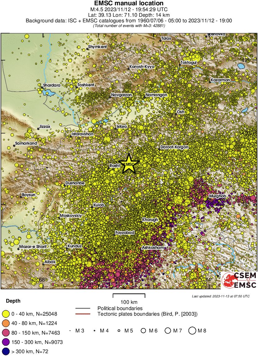 regional historical seismicity