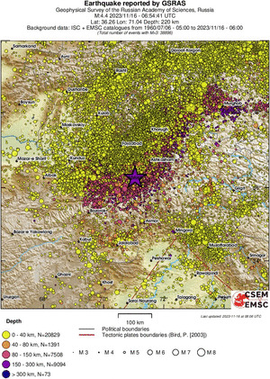 regional historical seismicity