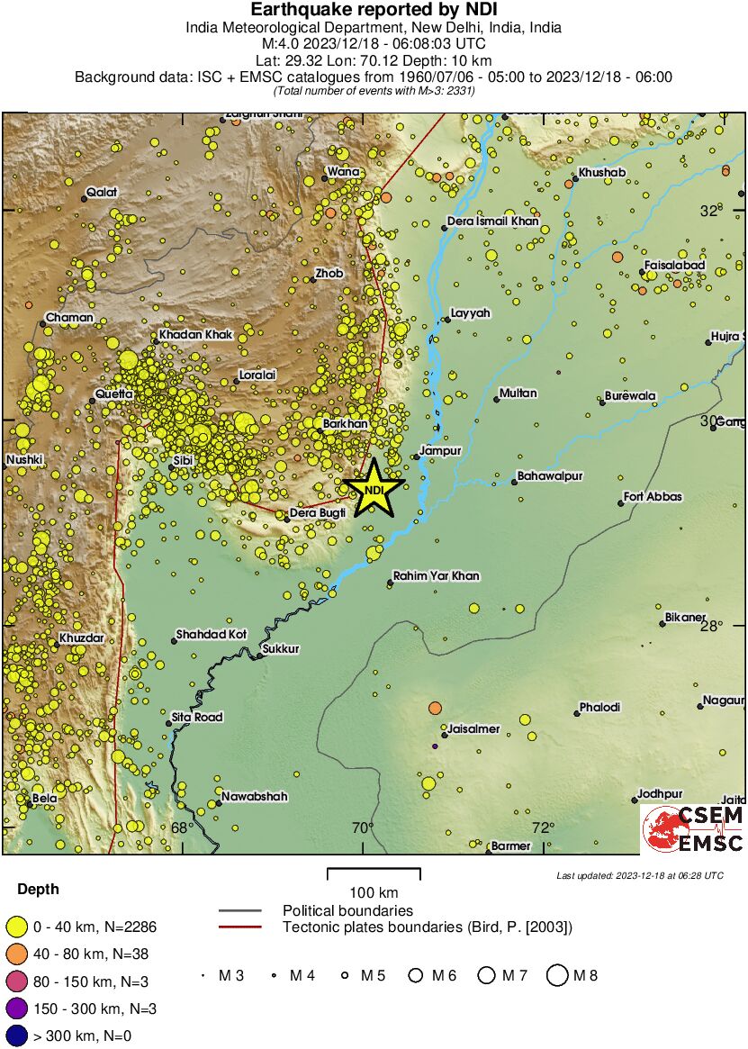 regional historical seismicity