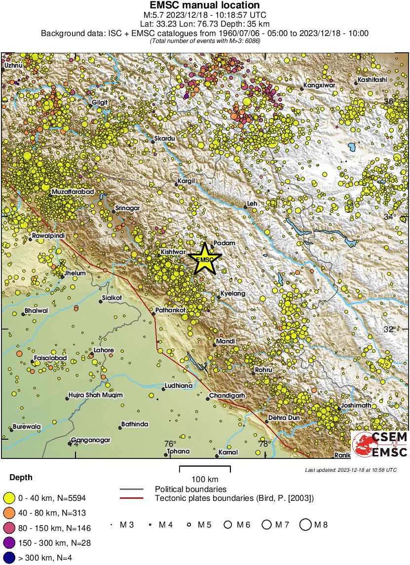 regional historical seismicity