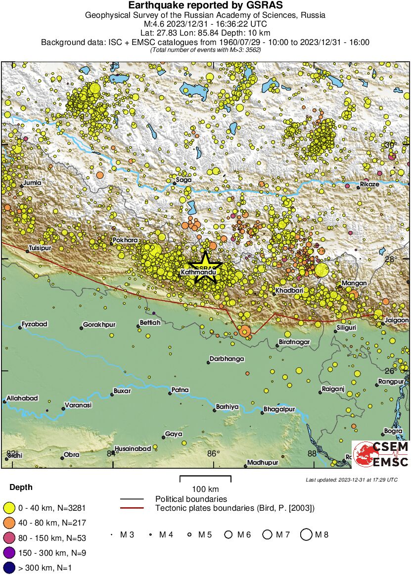 regional historical seismicity