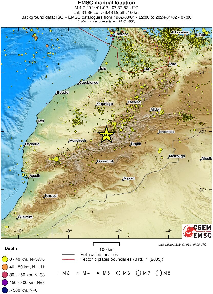 regional historical seismicity