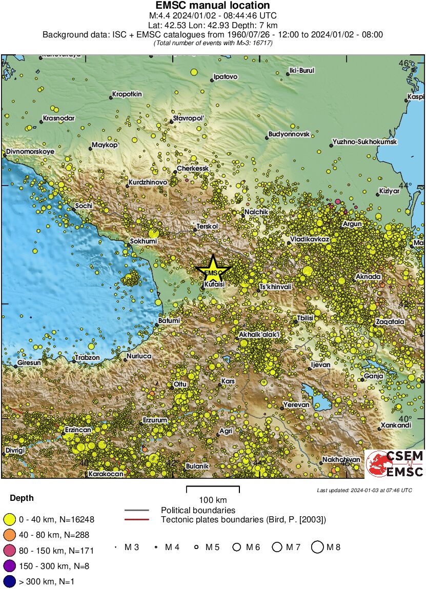 regional historical seismicity