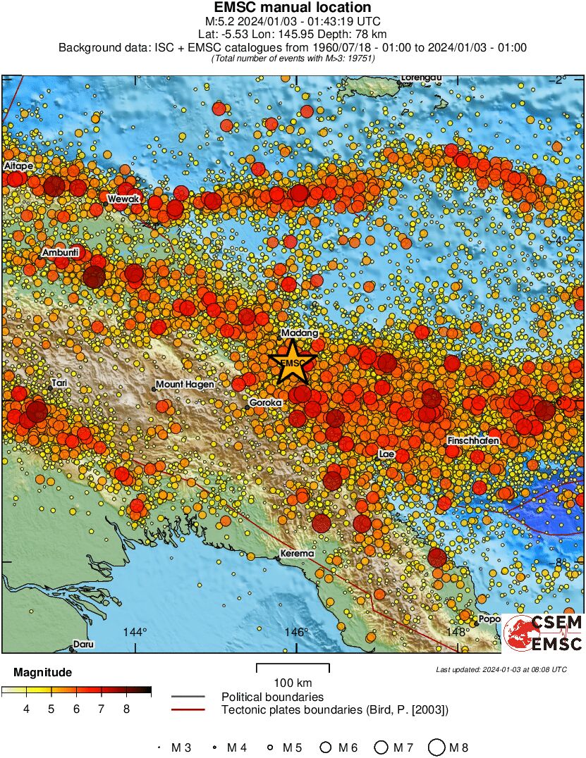 regional magnitude historical seismicity
