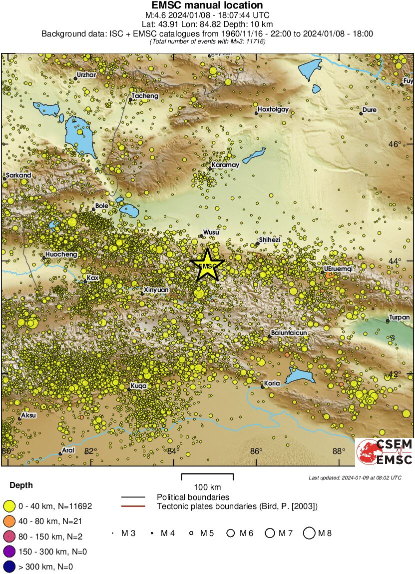 regional historical seismicity