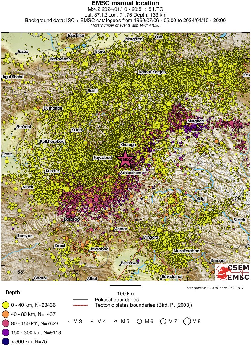 regional historical seismicity