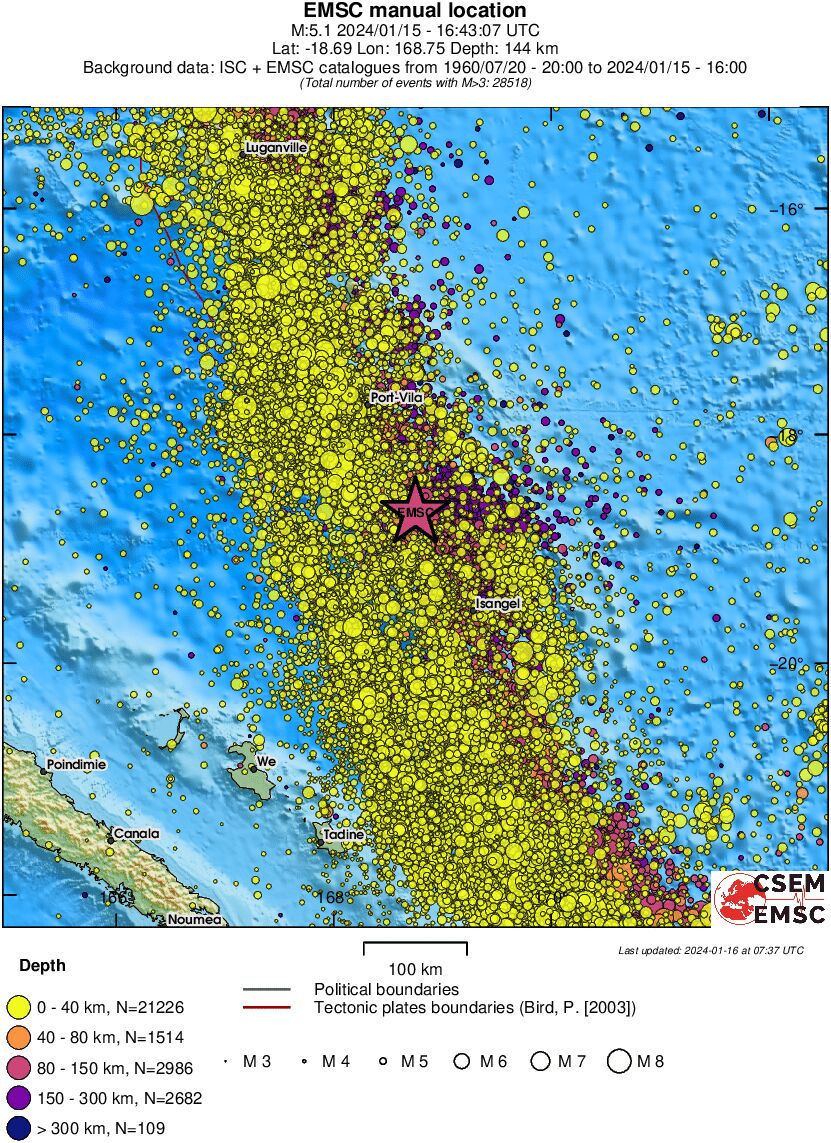 regional historical seismicity
