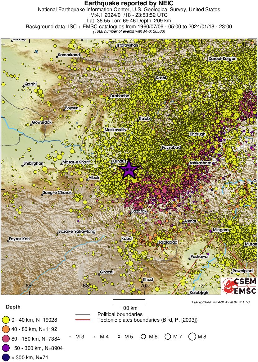 regional historical seismicity