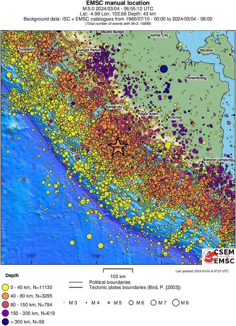 regional historical seismicity