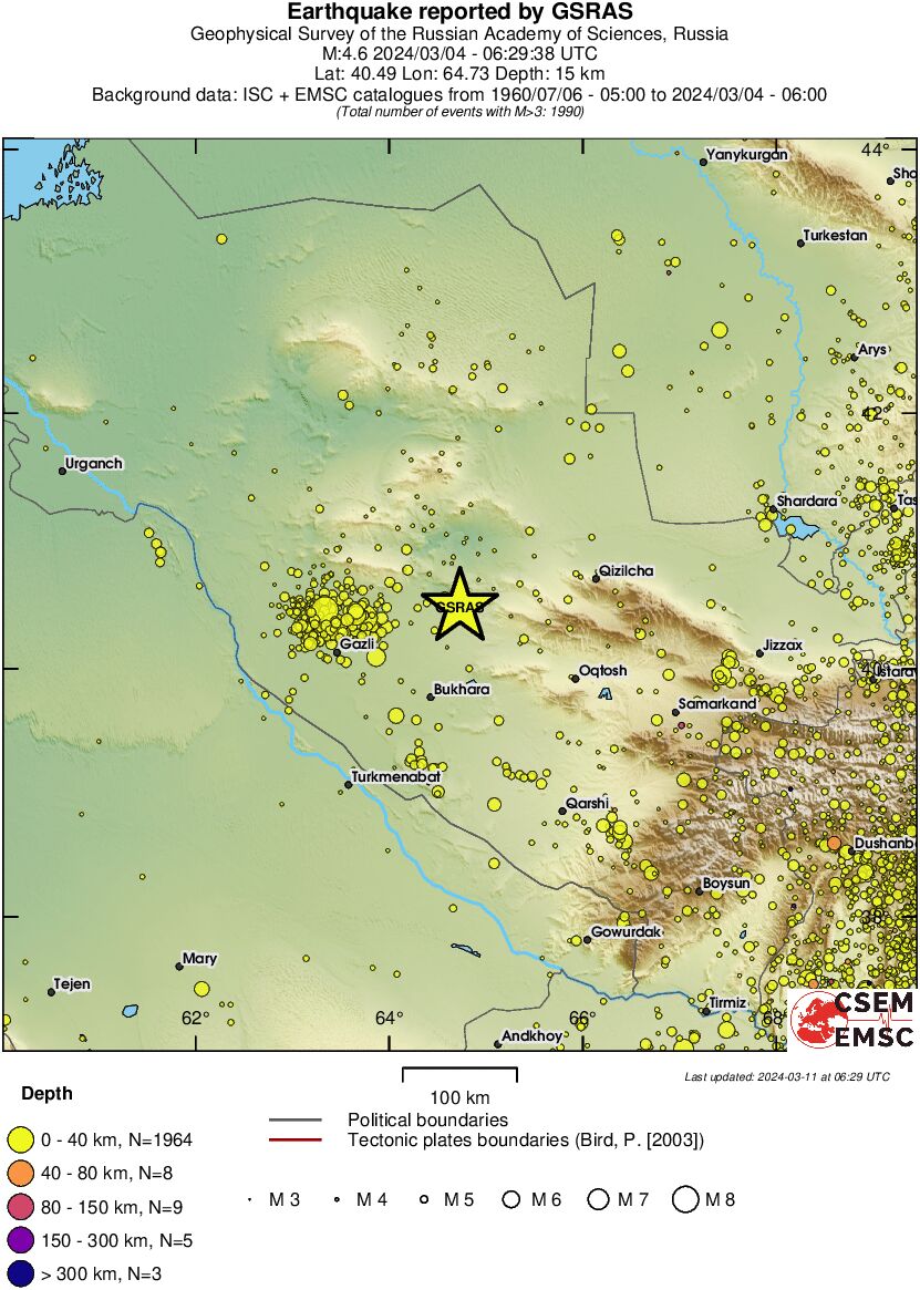 regional historical seismicity