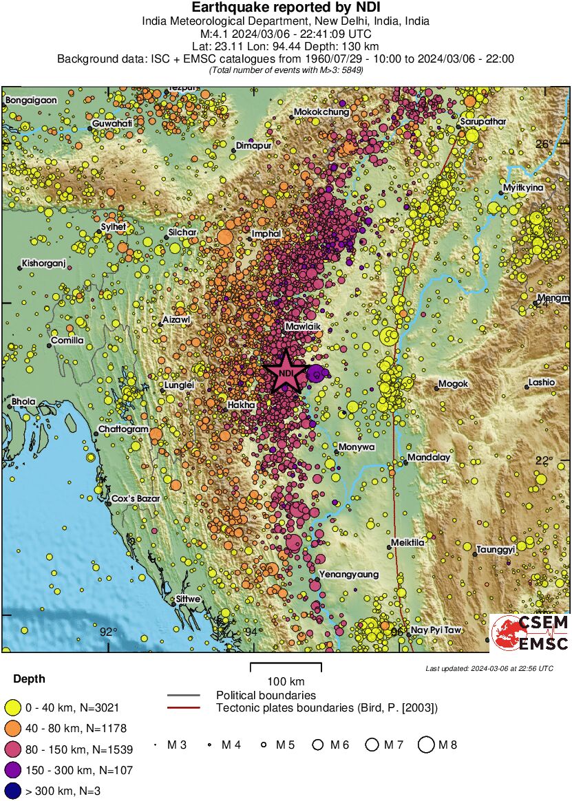 regional historical seismicity