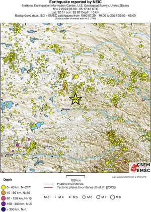 regional historical seismicity