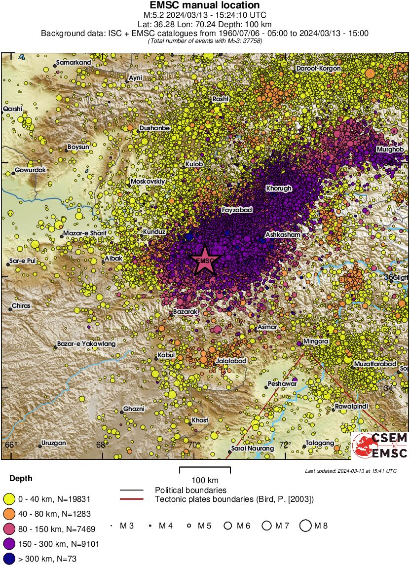 regional historical seismicity