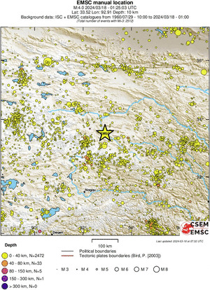 regional historical seismicity