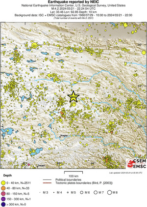 regional historical seismicity