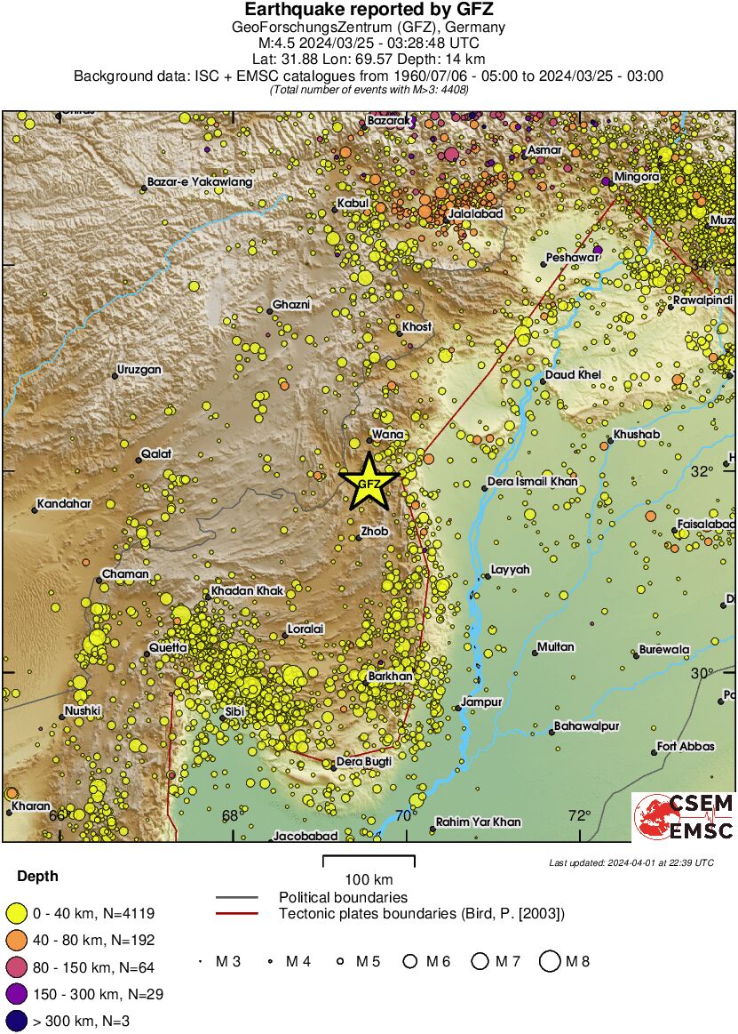 regional historical seismicity