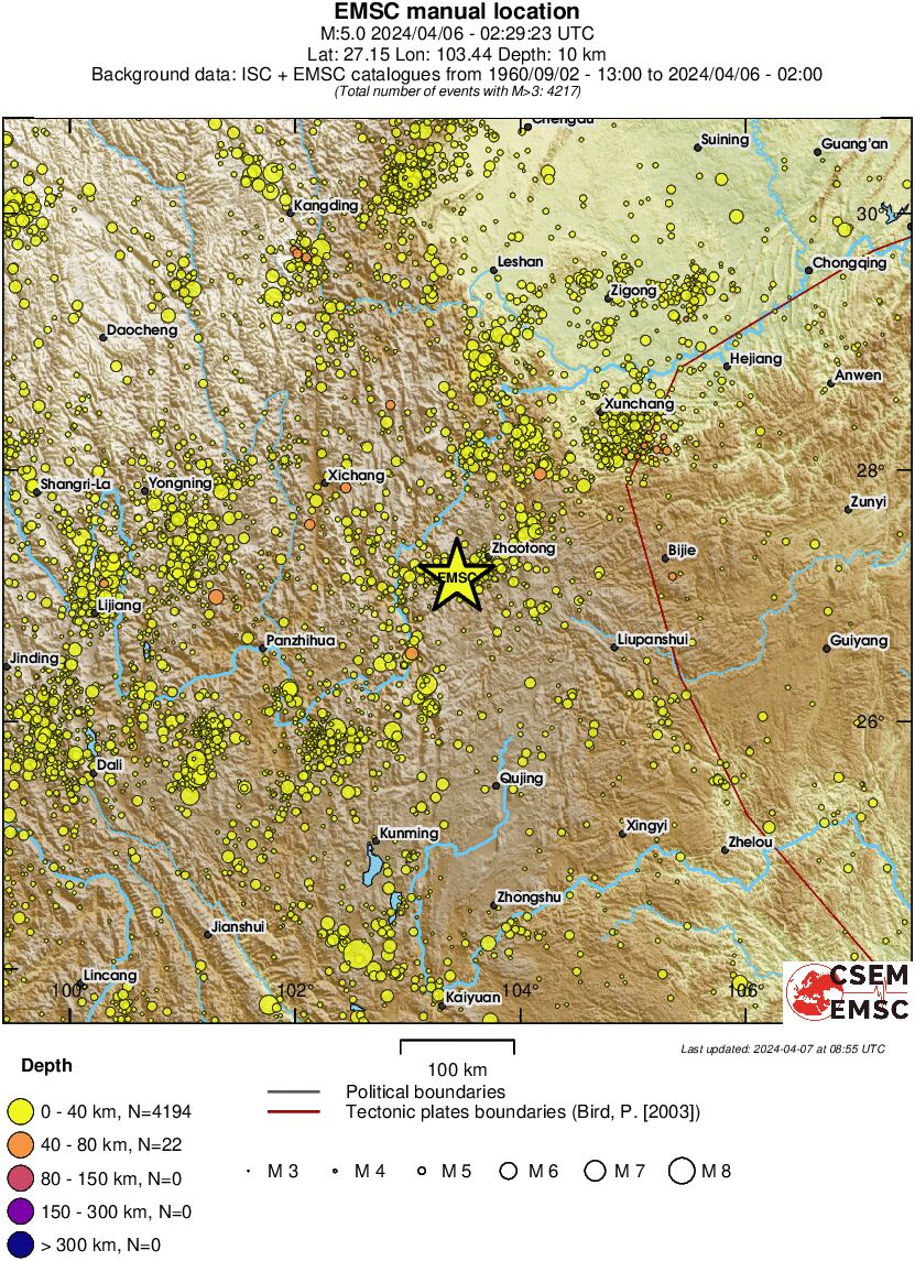 regional historical seismicity