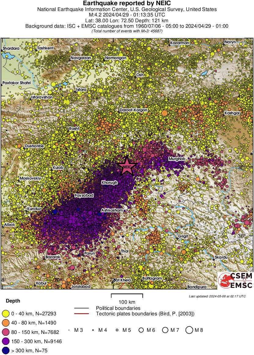 regional historical seismicity