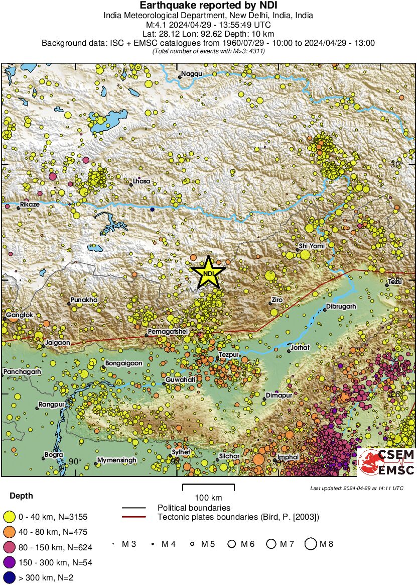 regional historical seismicity