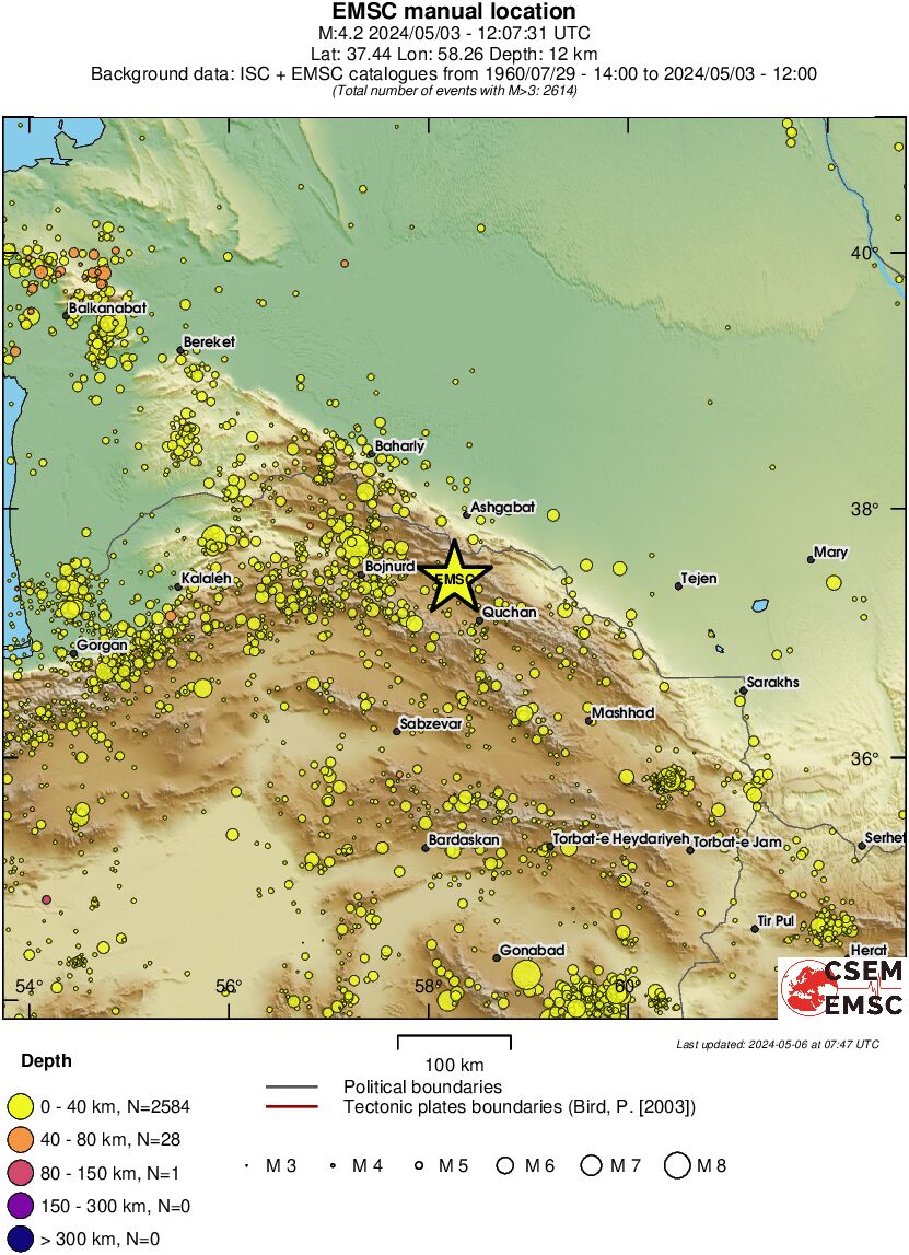 regional historical seismicity