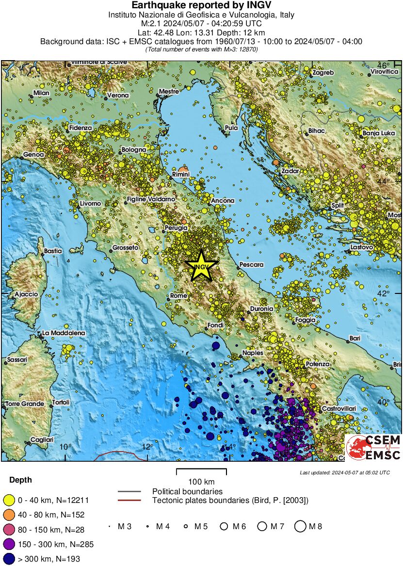 regional historical seismicity