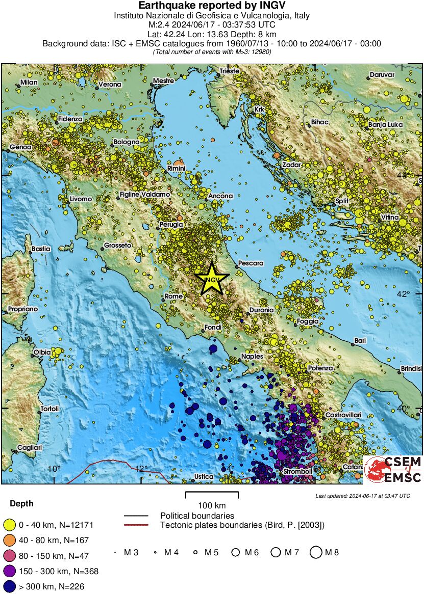 regional historical seismicity