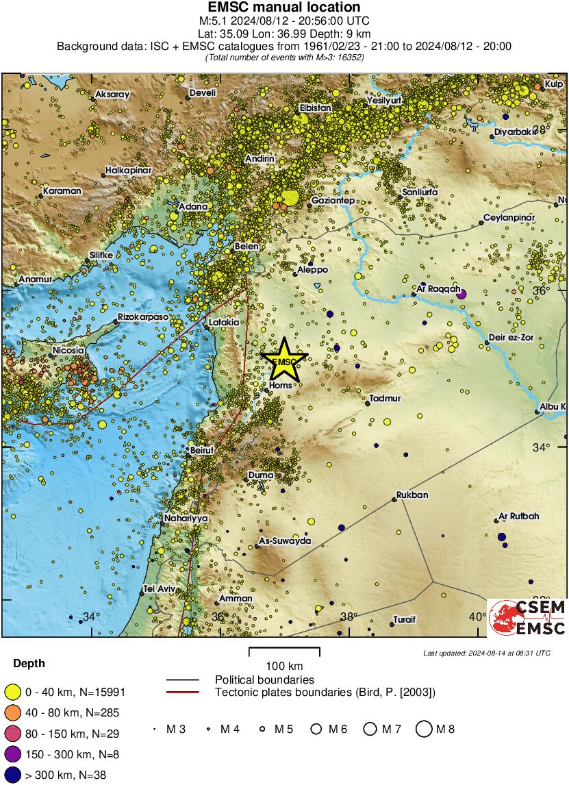 regional historical seismicity
