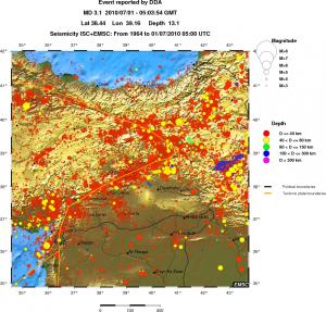 regional historical seismicity