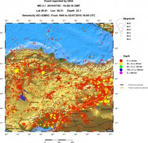 regional historical seismicity