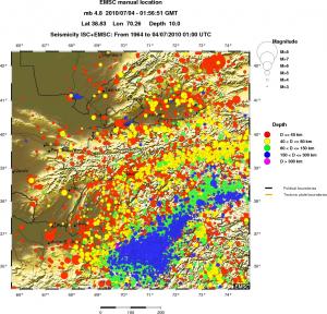 regional historical seismicity