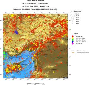 regional historical seismicity
