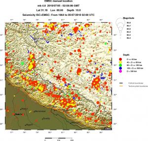 regional historical seismicity