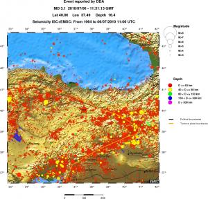 regional historical seismicity