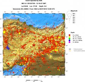 regional historical seismicity