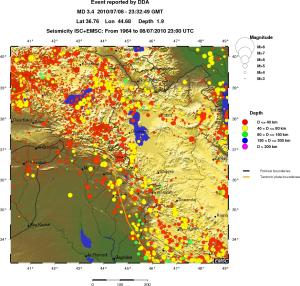 regional historical seismicity