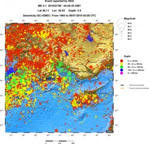 regional historical seismicity