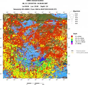 regional historical seismicity