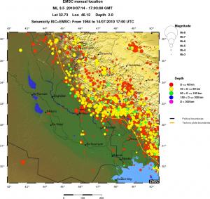 regional historical seismicity