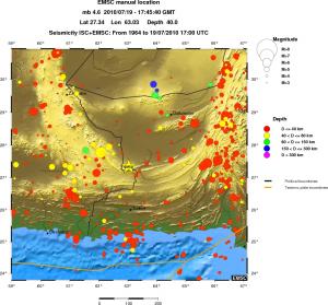 regional historical seismicity